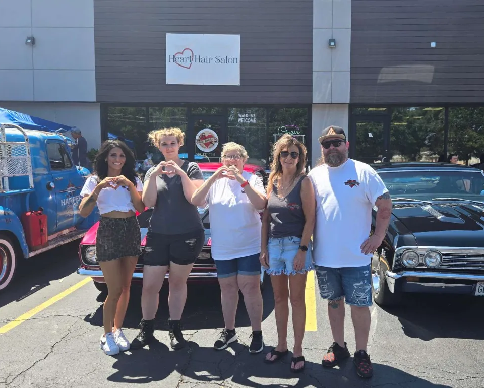 The Heart Hair Salon team together at the shop